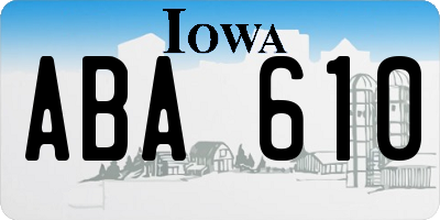 IA license plate ABA610