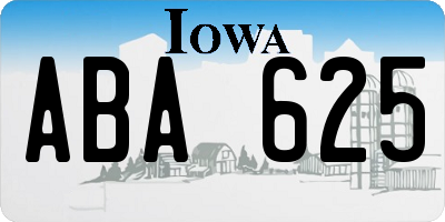 IA license plate ABA625