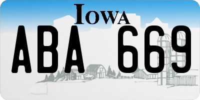IA license plate ABA669