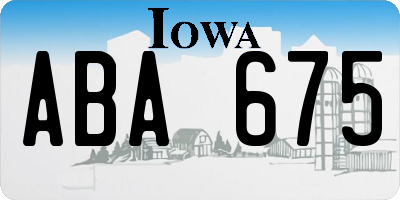 IA license plate ABA675