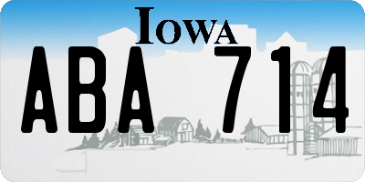 IA license plate ABA714