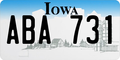 IA license plate ABA731