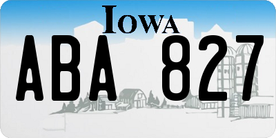 IA license plate ABA827