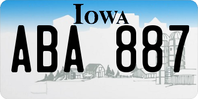 IA license plate ABA887