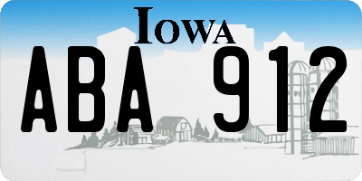 IA license plate ABA912