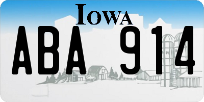 IA license plate ABA914