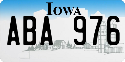 IA license plate ABA976