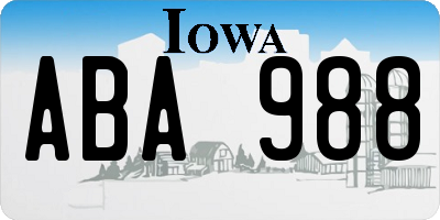 IA license plate ABA988