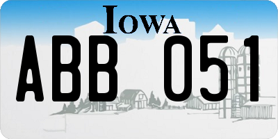 IA license plate ABB051