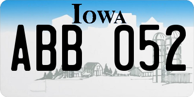 IA license plate ABB052