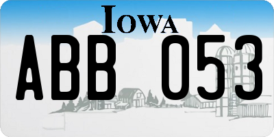 IA license plate ABB053