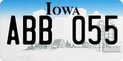 IA license plate ABB055