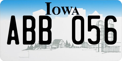 IA license plate ABB056