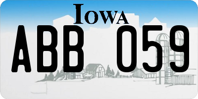 IA license plate ABB059