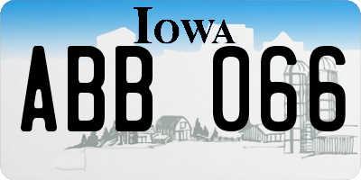 IA license plate ABB066