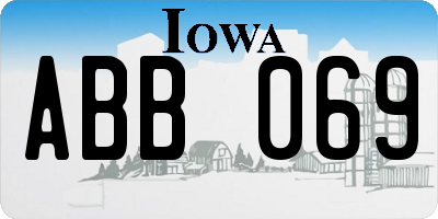 IA license plate ABB069