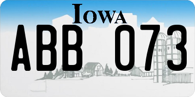 IA license plate ABB073