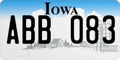 IA license plate ABB083