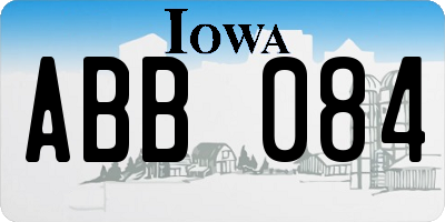 IA license plate ABB084