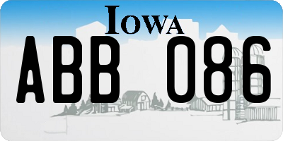 IA license plate ABB086