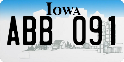 IA license plate ABB091