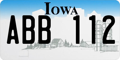 IA license plate ABB112