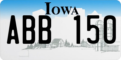 IA license plate ABB150