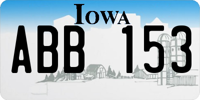 IA license plate ABB153