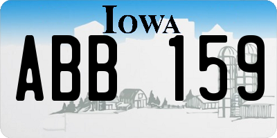 IA license plate ABB159