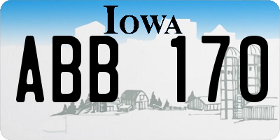 IA license plate ABB170