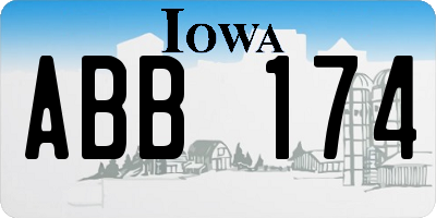IA license plate ABB174