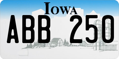 IA license plate ABB250