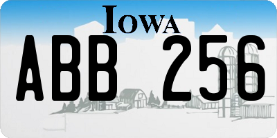 IA license plate ABB256