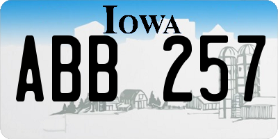 IA license plate ABB257