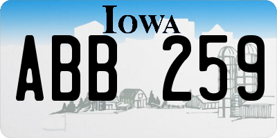 IA license plate ABB259