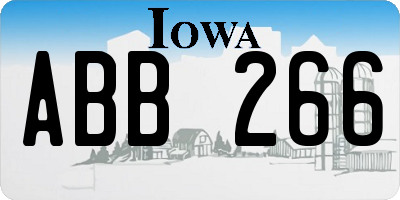 IA license plate ABB266