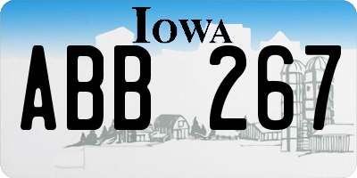 IA license plate ABB267