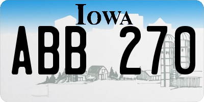 IA license plate ABB270