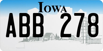 IA license plate ABB278