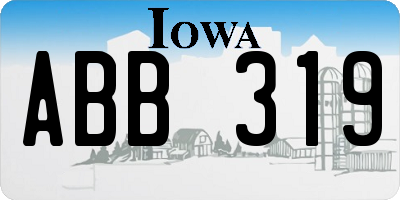 IA license plate ABB319