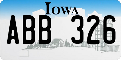 IA license plate ABB326