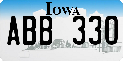 IA license plate ABB330
