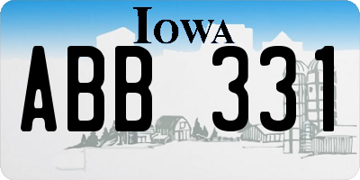 IA license plate ABB331
