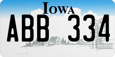 IA license plate ABB334