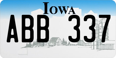 IA license plate ABB337
