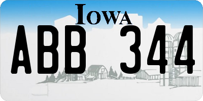 IA license plate ABB344