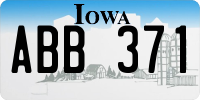IA license plate ABB371