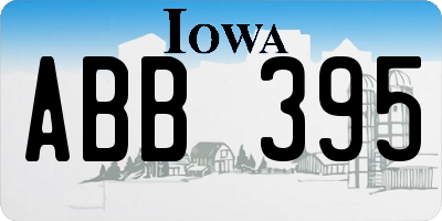 IA license plate ABB395