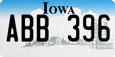IA license plate ABB396