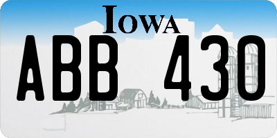 IA license plate ABB430